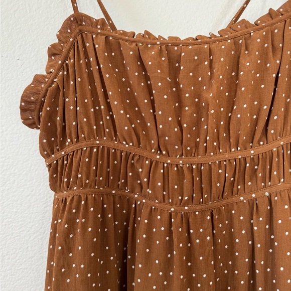 NWT Madewell Sophia Cami Tiered Midi Dress in Dot Brown Polka Dot Size 12 Spring - Picture 9 of 12